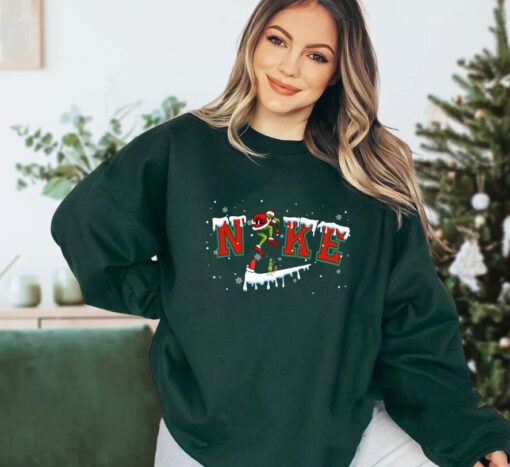 Nike Logo Grinch Christmas Snow Sweatshirt