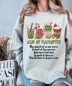 Christmas Coffee Grinch Cup of fuckoffee T Shirt