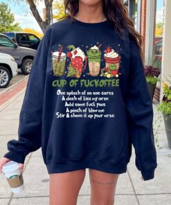Christmas Coffee Grinch Cup of fuckoffee T Shirt