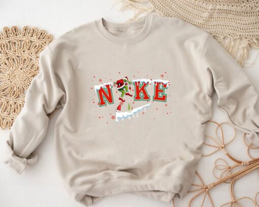 Nike Logo Grinch Christmas Snow Sweatshirt
