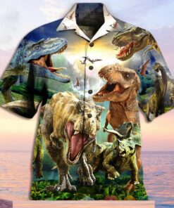 Dinosaur Lost In Jurassic Park Theme Hawaiian Shirt