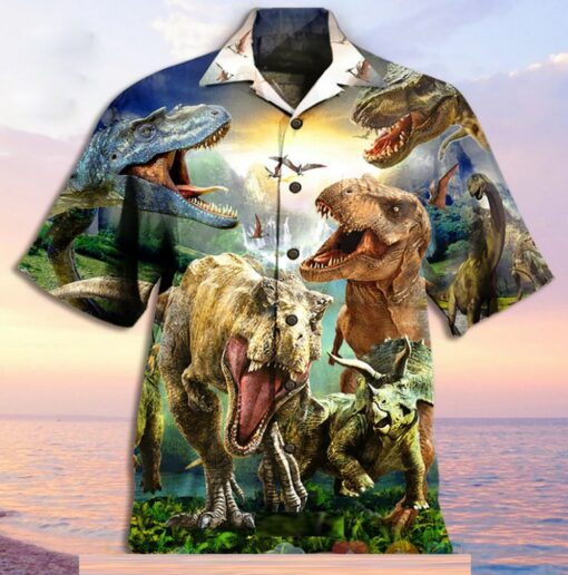 Dinosaur Lost In Jurassic Park Theme Hawaiian Shirt