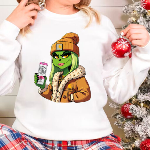 Boujee Grinch Christmas Sweatshirt, Girly Grinch Christmas Shirt