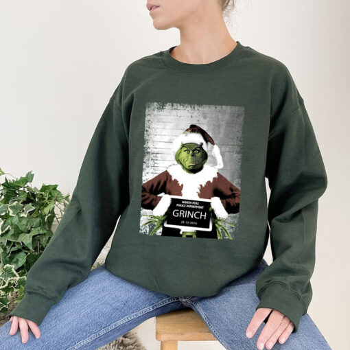 Grinch Mugshot Christmas Sweatshirt