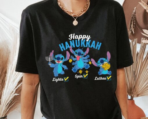 Stitch Happy Hanukkah Shirt, Jewish Chanukah Sweatshirt