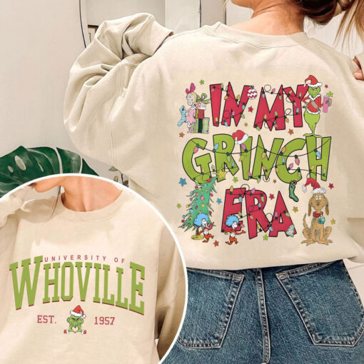 In My Grinch Era Sweatshirt, Whoville University Sweatshirt, Merry GrinchMas Sweatshirt