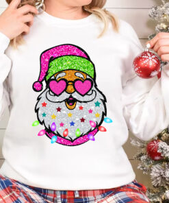 Santa Claus Glitter Christmas Sweatshirt