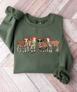 Christmas Cow Sweatshirt, Funny Christmas Shirt, Cow Lover Gift, Holiday Sweater, Farm Christmas Shirt