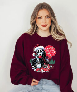 Santa Am I On The Nice List Christmas Sweatshirt, Funny Horror Christmas Sweatshirt