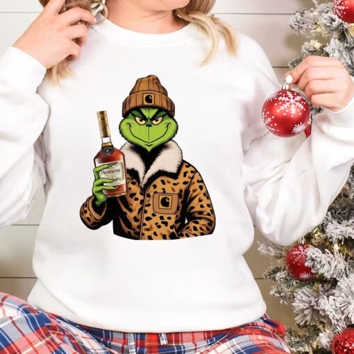 Boujee Grinch Christmas Sweatshirt, Grinch Drinking Wine TShirt