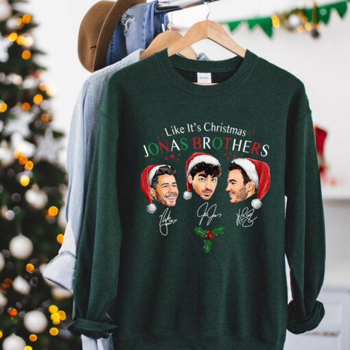 Jonas Brothers Christmas Sweatshirt, Jonas Five Albums One Night Tour Shirt