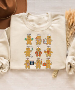 Christmas Nurse Sweatshirt, Nursing School Shirt,Retro Gingerbread Gift, Pediatric Nurse Shirt