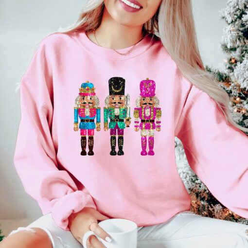 Nutcracker Sweatshirt, Christmas Sweatshirt, Cute Holiday Gift, Faux Sequin Sweater