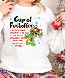 Stitch Christmas Shirt, Stitch Cup Of Fckoffee Sweatshirt