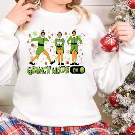 Buddy The Elf Christmas Shirt, Elf Grinch Mode On Sweatshirt