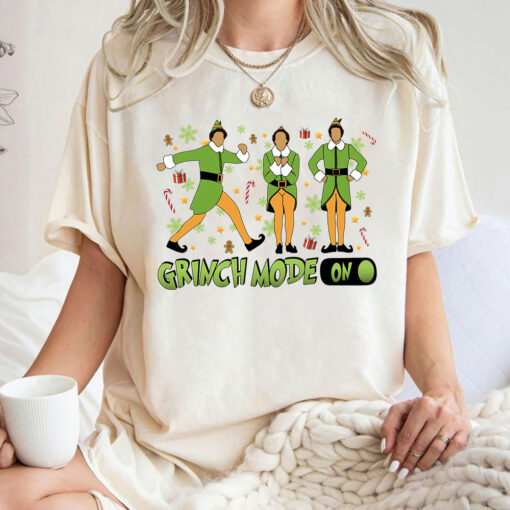 Buddy The Elf Christmas Shirt, Elf Grinch Mode On Sweatshirt