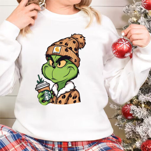Leopard Boujee Grinch Christmas Sweatshirt