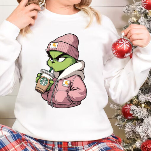 Boujee Grinch Christmas Sweatshirt, Girly Grinch Christmas