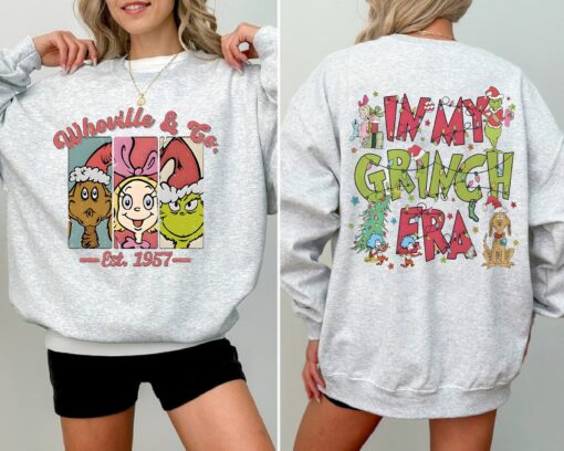 In My Grinch Era Sweatshirt, Grinch Christmas Sweatshirt, Whoville University Sweatshirt