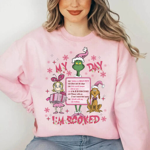 Grinch I’m Booked Shirt, Pink Grinch My Day Christmas Sweatshirt