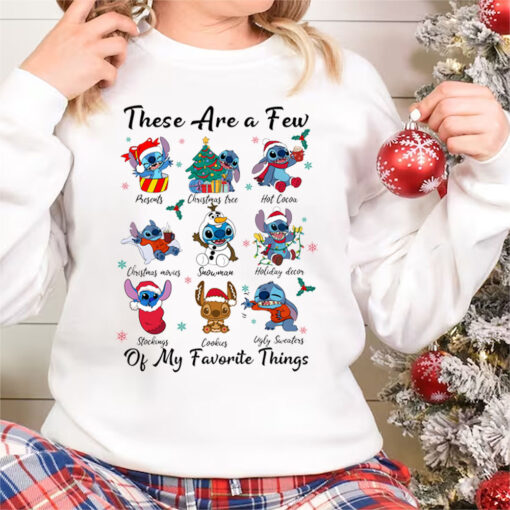 Stitch Christmas Sweatshirt, These Are A Few Of My Favorite Things Sweater