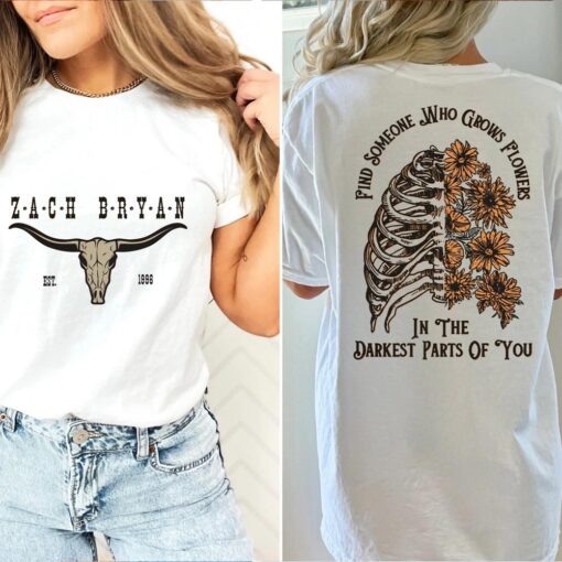 Zach Bryan Find Someone Who Grows Flowers In The Darkest Parts Of You Shirt, American Heartbreak Tour Shirt