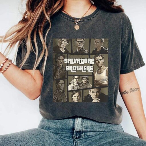 Salvatore Brothers Retro Shirt, The Vampire Diaries T-Shirt Sweatshirt Hoodie