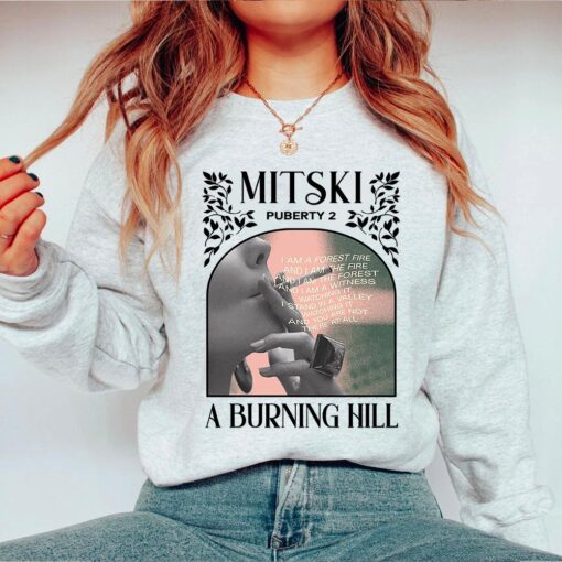 Mitski A Burning Hill Vintage T-Shirt Sweatshirt Hoodie, Mitski Concert Shirt