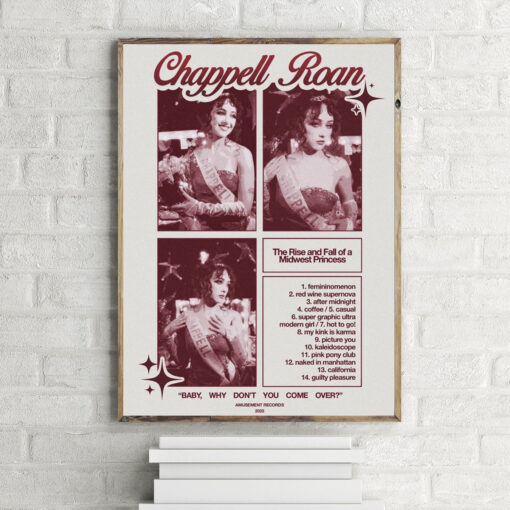 Chappell Roan Princess Tracklist Poster Canvas, Fan Gifts