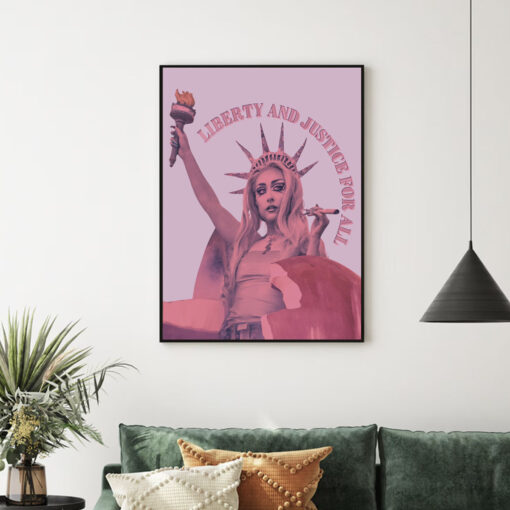Chappell Roan Liberty and Justice For All Poster Canvas, Fan Gifts