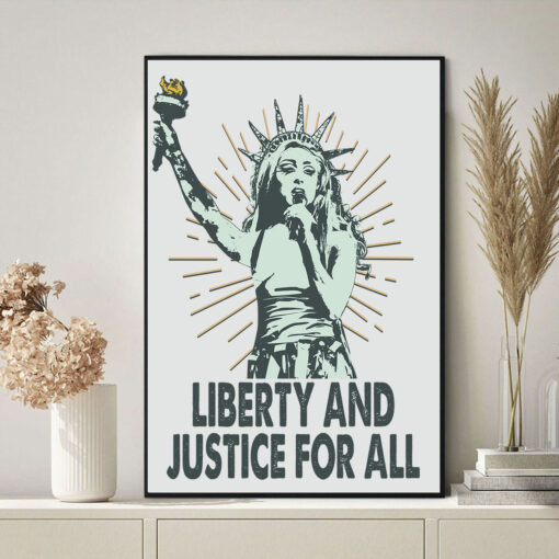 Chappell Roan Liberty and Justice For All Poster Canvas, Fan Gift