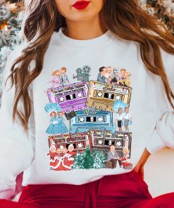 Vintage Cassette Tape White Christmas Movie Crewneck Sweater Hoodie T-shirt