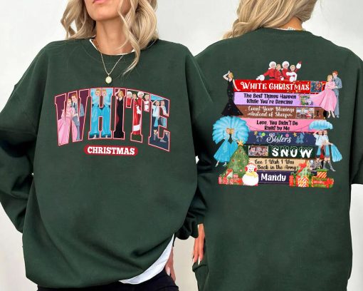 Vintage 2 sided White Christmas Movie Songs Crewneck Sweatshirt Hoodie T-shirt