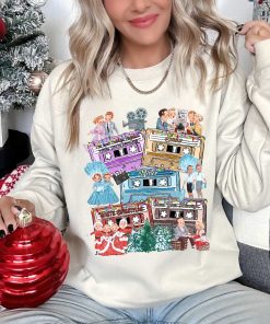 Vintage Cassette Tape White Christmas Movie Crewneck Sweater Hoodie T-shirt