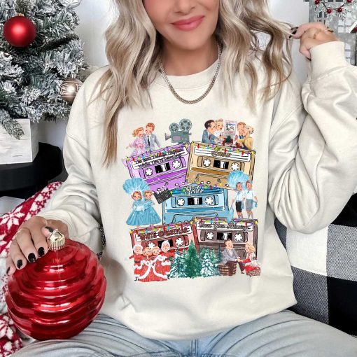 Vintage Cassette Tape White Christmas Movie Crewneck Sweater Hoodie T-shirt