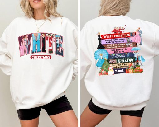 Vintage 2 sided White Christmas Movie Songs Crewneck Sweatshirt Hoodie T-shirt