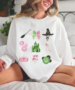 Pink and Green Wicked Witch Sweatshirt, Movie 2024 Shirt, Glinda & Elphaba The Wicked Sweatshirt Hoodie