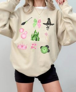 Pink and Green Wicked Witch Sweatshirt, Movie 2024 Shirt, Glinda & Elphaba The Wicked Sweatshirt Hoodie