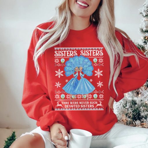 Vintage White Christmas Movie Sweatshirt – Christmas Movie Tshirt – Sisters sisters There were never such devoted sisters Xmas Sweater Hoodie Cotton Crewneck