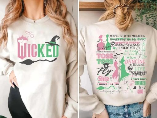 Witch Pink and Green Sweatshirt, Wizard Of Oz shirt Broomstick, Wicked A New Musical Sweatshirt, Changed For Good Shirt, Wicked Defy Gravity