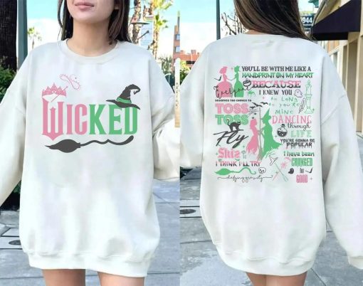 Witch Pink and Green Sweatshirt, Wizard Of Oz shirt Broomstick, Wicked A New Musical Sweatshirt, Changed For Good Shirt, Wicked Defy Gravity