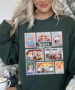 Vintage White Christmas Movie Stamps Sweatshirt – The Haynes Sister Xmas Sweetshirt Hoodie Cotton Crewneck