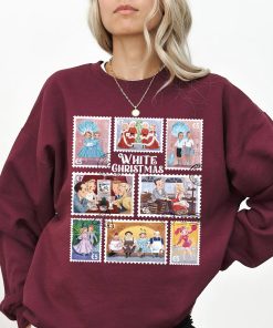 Vintage White Christmas Movie Stamps Sweatshirt – The Haynes Sister Xmas Sweetshirt Hoodie Cotton Crewneck