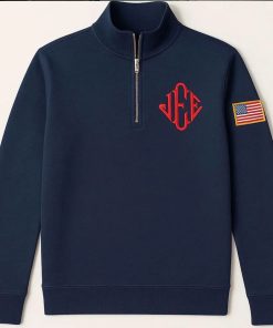 Jeffrey Embroidered Quarter Zip Unisex Sweatshirt