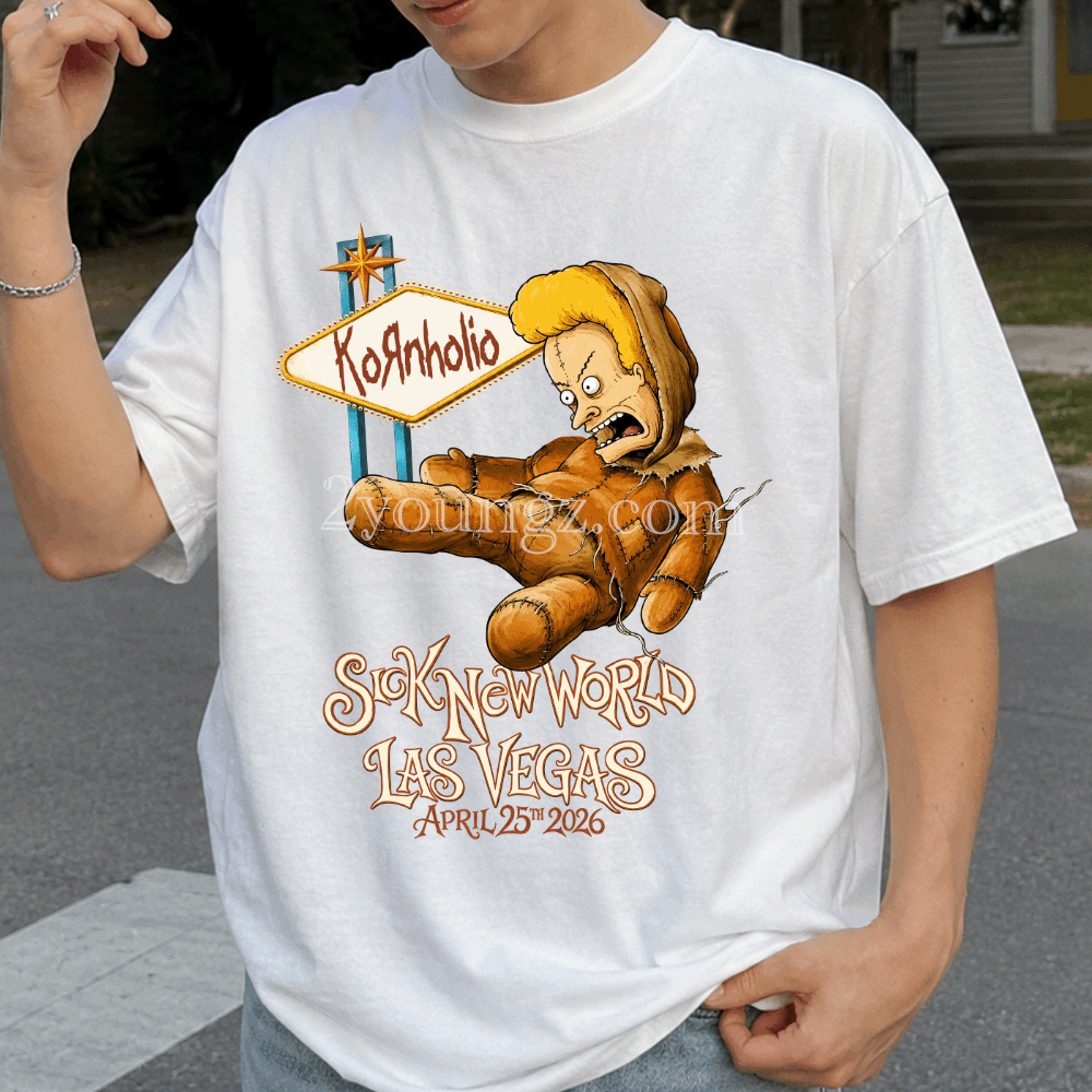 Kornholio Sick New World Las Vegas Sweatshirt Tshirt Hoodie, Rock band Tee, Cool Graphic Tee Kornholio Sick New World Las Vegas Sweatshirt Tshirt Hoodie, Rock band Tee, Cool Graphic Tee