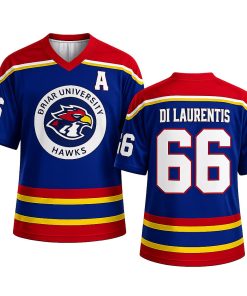Briar University Hawks Hockey Jersey, Di Laurentis 66 Hockey Romance Jersey