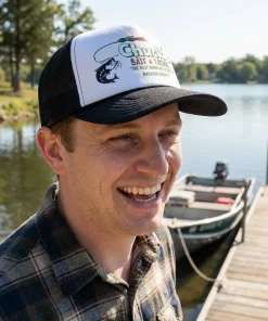 Chuck’s Bait Shop Hat, Vintage Fishing Trucker Cap
