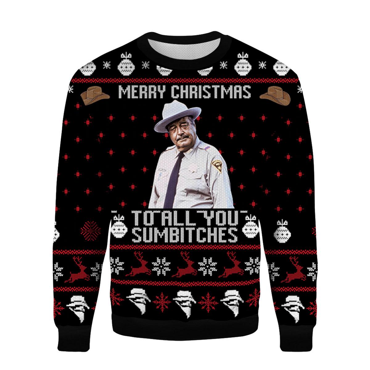 Smokey And The Bandit Ugly Christmas Sweater Smokey And The Bandit Ugly Christmas Sweater